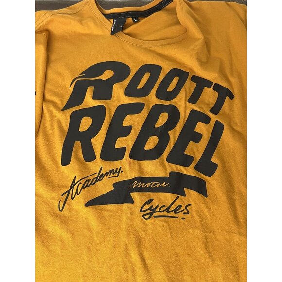 ROOTT + Co  ROOTT Rebel Roott Machine Acadamy Motorcycles Tshirt Large UK Custom - Picture 3 of 6
